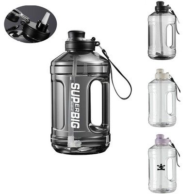 53 Oz Large Capacity Plastic Water Bottle With Straw