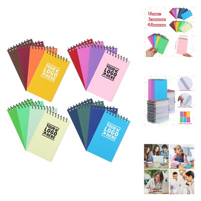 3 x 5 Inches 40 Sheets Top Bound Spiral Memo Notepad - Mini Spiral Notebook