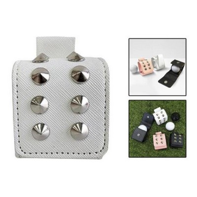 PU Single Golf Ball Pouch with Button Closure