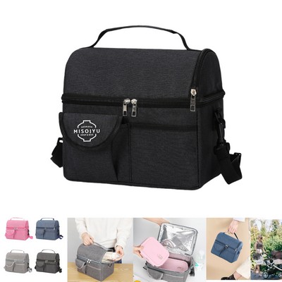 Double Layer Insulated Lunch Bag Breast Pump Carrying Bag