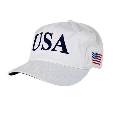 USA America Flag White Baseball Cap