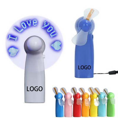 Custom Mini Flash Messages & Portable Coolness LED Handheld Fan