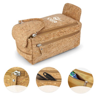 Cork Leather Compact Toiletry Bag