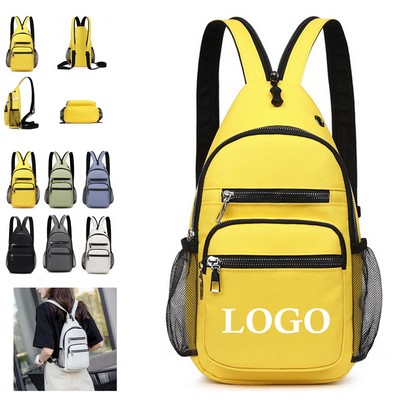 Waterproof Sling Bag Crossbody Chest Bag With Earphone Hole