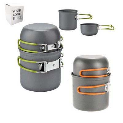 5pcs Camping Cookware Mess Kit