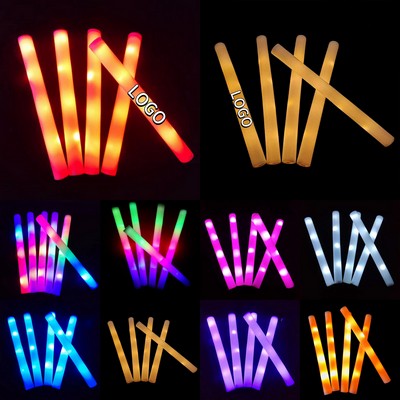 18" Multi Color LED Foam Cheer Stick With Battery