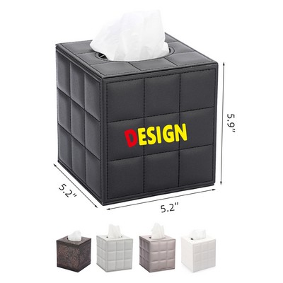 Square Leather Tissue Box Cover Stylish Tissue Box Holder