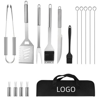 20 Pieces Stainless Steel Grill Kit with Case