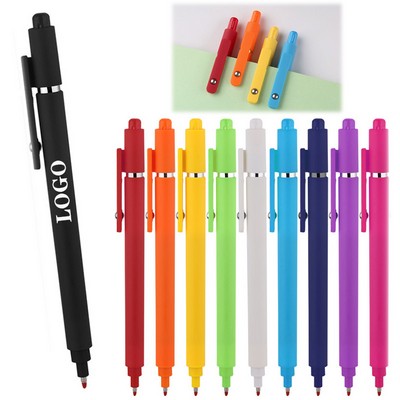 Custom Plastic Click Action 0.5mm Black Gel Ink Ballpoint Pen