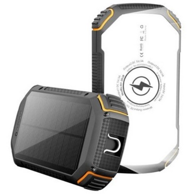 iMojo Solar Wired/Wireless 20,000 mAh Power Bank w/ Emergency Light