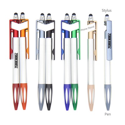 Stylus Pen with Phone Stand and Ballpoint Functionality