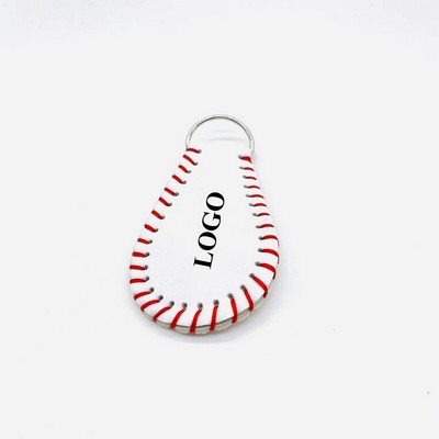 Mini Leather Baseball Pendant Keychains