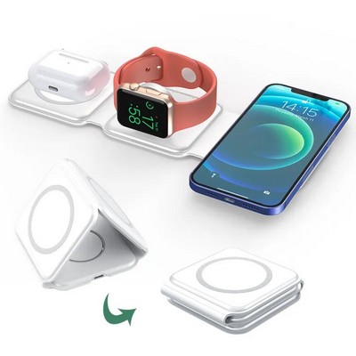 Fast Charging 3in1 Magnetic Wireless Charger Pad