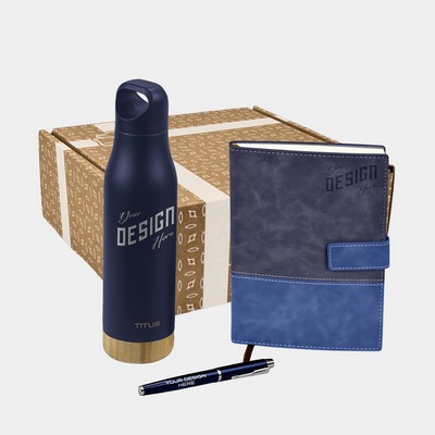 TiTUS® 17 oz Water Bottle, Valvetine Notebook & Pen Gift Set