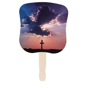 Cross Stock Design Hand Fan (Four Color Process)