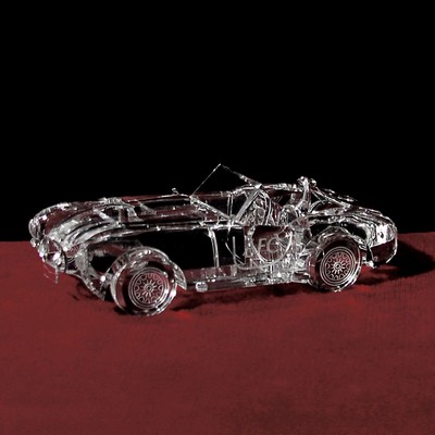 Crystal Antique Car Sculpture w/Custom Etching (4 3/4")