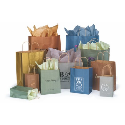 Metallic Tinted Kraft Paper Shopping Bags (10"x 5"x 13")