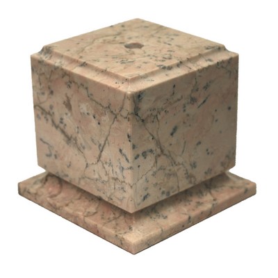 Botticino Beige Cube Marble Base w/Counter Sunk Hole (4¼"x4"x4¼")