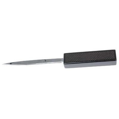 Letter Opener with Wide Handle in Carbon Fiber Design