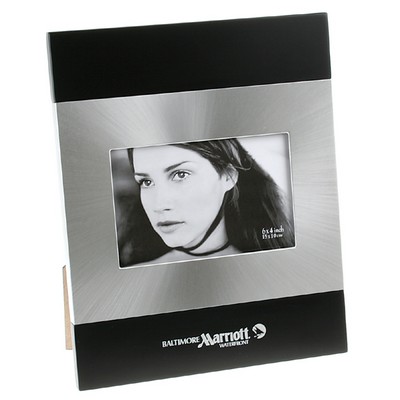 Brushed Silver and Black Wood Finish Photo Frame (4"x6")