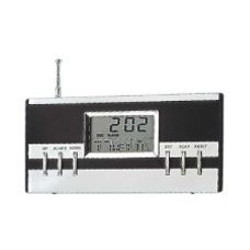 6 1/4"x1 3/4"x3 3/8" Radio & w/ Square Face Digital Clock