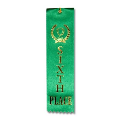 2"x8" 6TH Place Stock Carded Award Ribbon