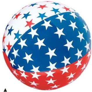 16" Inflatable Patriotic Six Panel Star Beach Ball