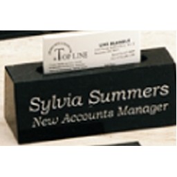 Black Genuine Marble Executive Name Block & Card Holder