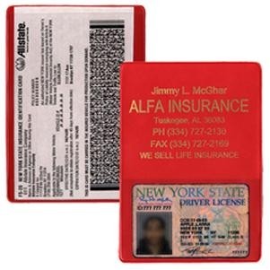 Copy Guard Vinyl Insurance Card Holder w/ Extra Pocket