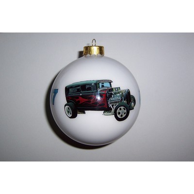 4" Ball Glass Ornament - Complex Artwork