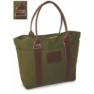 Medium Zippered Tote Canvas Bag