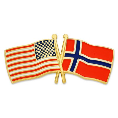 USA & Norway Flag Pin