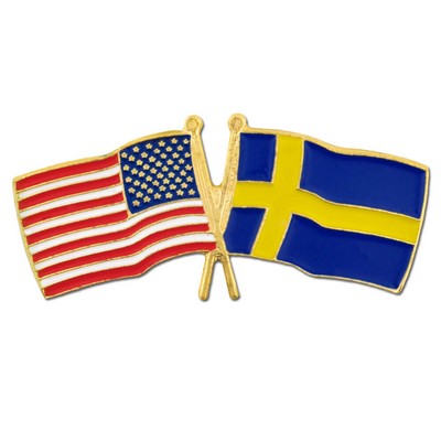 USA & Sweden Flag Pin