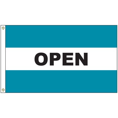 Open 3' x 5' Message Flag with Heading and Grommets