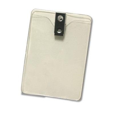 Vertical Heavy Duty Badge Holder w/Clip (Fits a 2.25"x3.5" Insert)