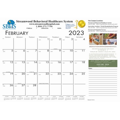 Full-Color Compact Desk Pad Calendar w/Gummed Head (18 1/2"x13")