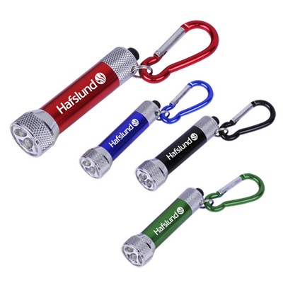 5 LED Metal Flashlight w/Carabiner