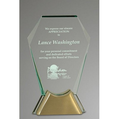 7½" Premium Jewel Glass Award w/Gold Metal Base