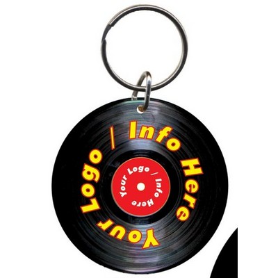 33 RPM LP/Album Gift Shop Keychain w/Mirrored Back (6 Square Inch)