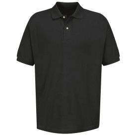 Red Kap™ Men's Short Sleeve Basic Piqué Polo w/No Pocket - Black