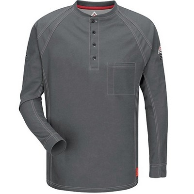 iQ Series® Men's Comfort Knit Long Sleeve Henley - Charcoal Gray