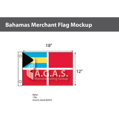 Bahamas Merchant Flags 12x18 inch