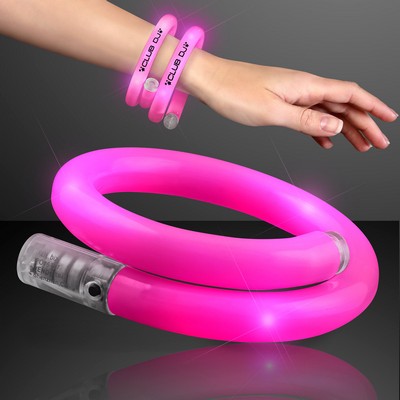 Pink Flash LED Wrap-Around Tube Bracelet - Domestic Print