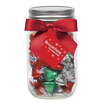 Glass Mason Jar - Hershey's® Holiday Kisses® (16 Oz.)