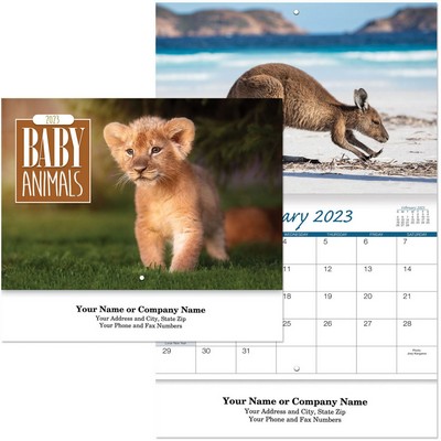 Baby Animals Stapled Wall Calendar