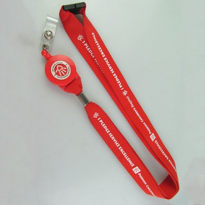 3/4" Polyester Lanyard With Retractable Holder