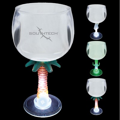 12 Oz. Plastic Lighted Novelty Stem Goblet Glass