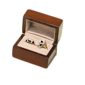 High Veneer Premium Wood Double Ring Box