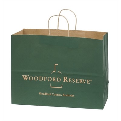 Matte Tinted Natural Kraft Paper Vogue Shopping Bag (16"x6"x12")