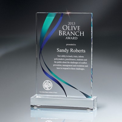 Large Digi-Color with Ribbon Design Lucite Award